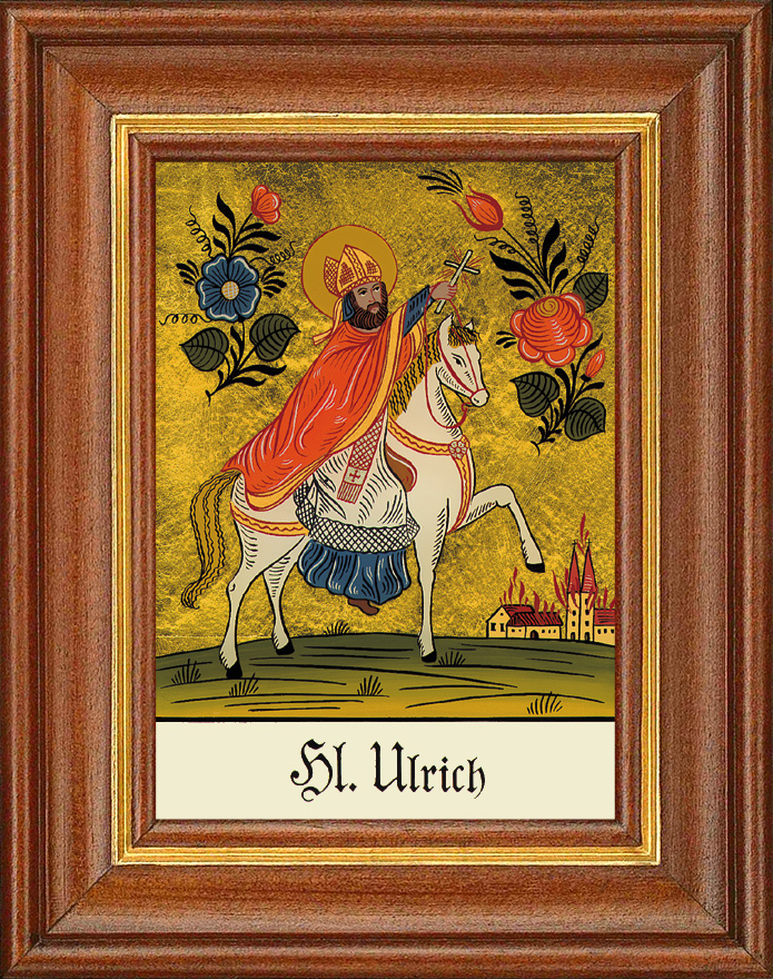Hl. Ulrich - Hinterglasbild Hl. Ulrich - Hinterglasbild