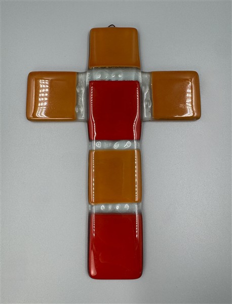 Glaskreuz orange-rot