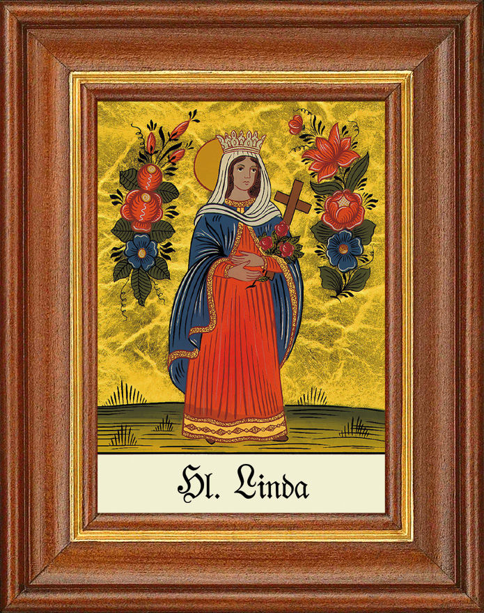 Hl. Linda - Hinterglasbild Hl. Linda - Hinterglasbild
