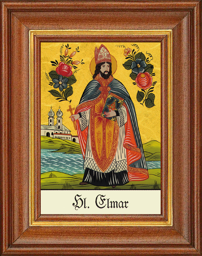 Hl. Elmar - Hinterglasbild Hl. Elmar - Hinterglasbild