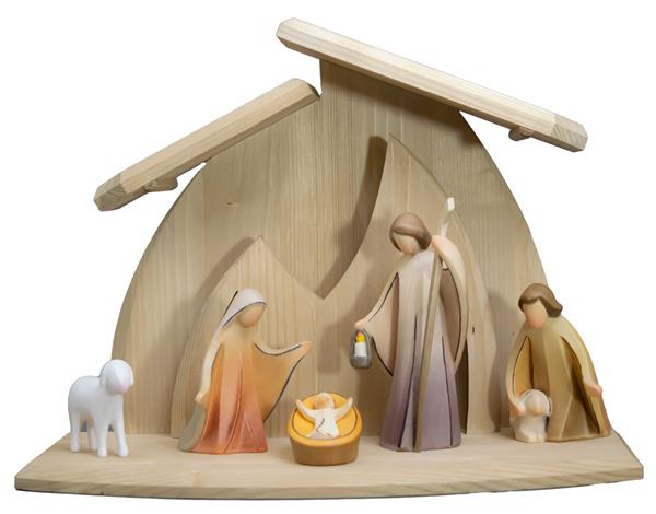 Familienstall Altea mit Krippenfiguren Aram 6 tlg.