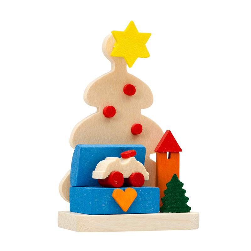 Christbaum mit Spielzeugkiste Christbaum mit Spielzeugkiste