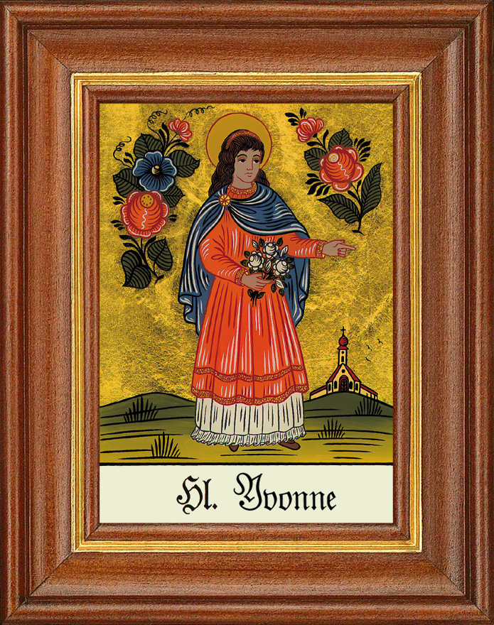 Hl. Yvonne - Hinterglasbild Hl. Yvonne - Hinterglasbild