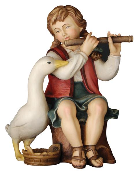 Hirtin mit Flöte und Gans Hirtin mit Flöte und Gans