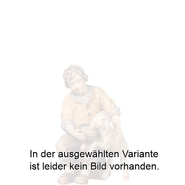 Bub sitzt mit Lamm Bub sitzt mit Lamm