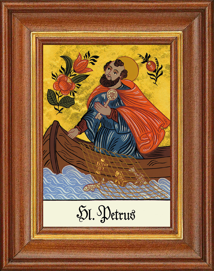Hl. Petrus Schlüssel - Hinterglasbild Hl. Petrus Schlüssel - Hinterglasbild