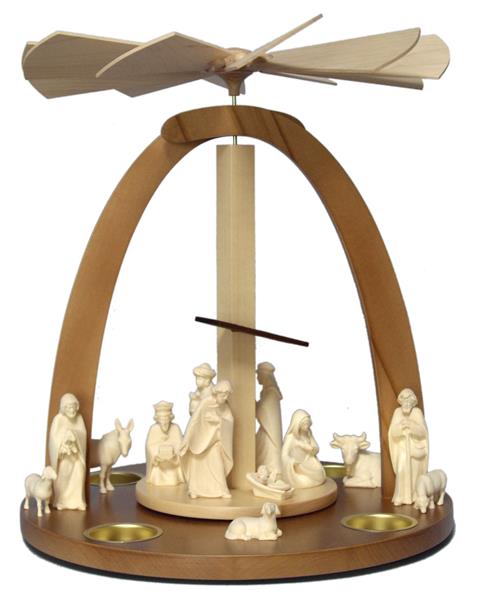 Pyramide mit Krippenfiguren Kaledos 14 Teile