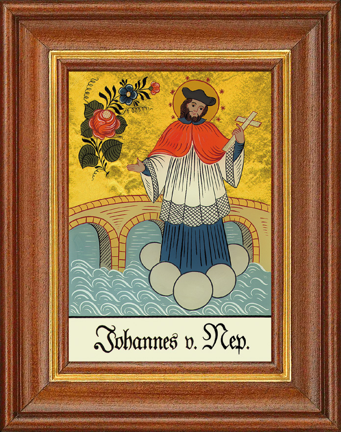 Hl. Johannes v. Nep. - Hinterglasbild Hl. Johannes v. Nep. - Hinterglasbild