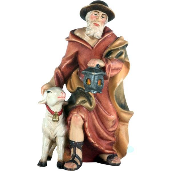 Hirt mit Schaf stehend und Laterne Hirt mit Schaf stehend und Laterne