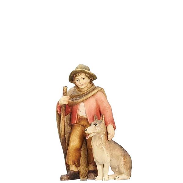 Hirtenjunge mit Schäferhund und Stock Hirtenjunge mit Schäferhund und Stock