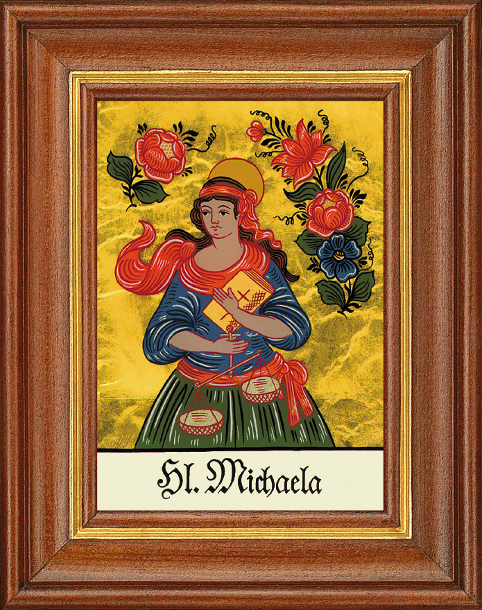 Hl. Michaela - Hinterglasbild Hl. Michaela - Hinterglasbild
