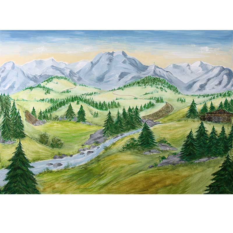 Krippenhintergrund "Heimatlich-Alpenländisch" Krippenhintergrund "Heimatlich-Alpenländisch"