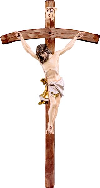 Alpenchristus weiss mit gebogenem Kreuz Alpenchristus weiss mit gebogenem Kreuz