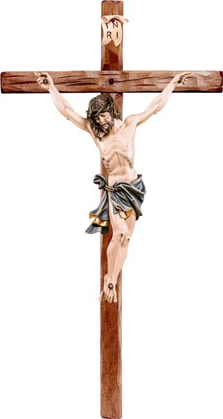 Alpenchristus blau mit geradem Kreuz
