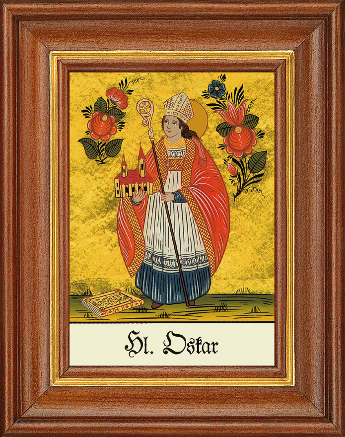 Hl. Oskar - Hinterglasbild Hl. Oskar - Hinterglasbild