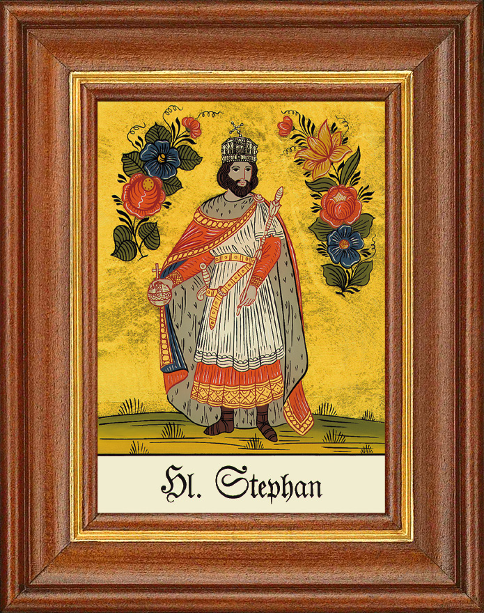 Hl. Stephan v. Ungarn - Hinterglasbild Hl. Stephan v. Ungarn - Hinterglasbild