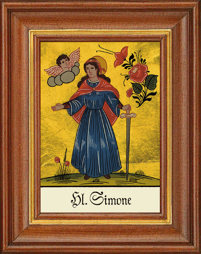 Hl. Simone - Hinterglasbild Hl. Simone - Hinterglasbild