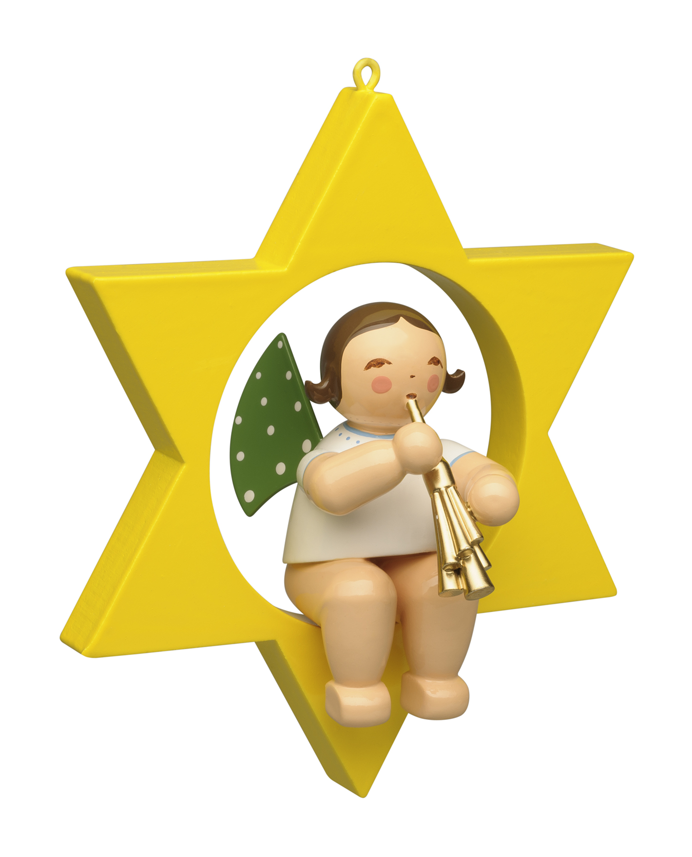 Engel mit Schalmei im Stern