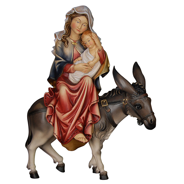 Maria sitzend mit Kind auf Esel (Flucht nach Ägypten)