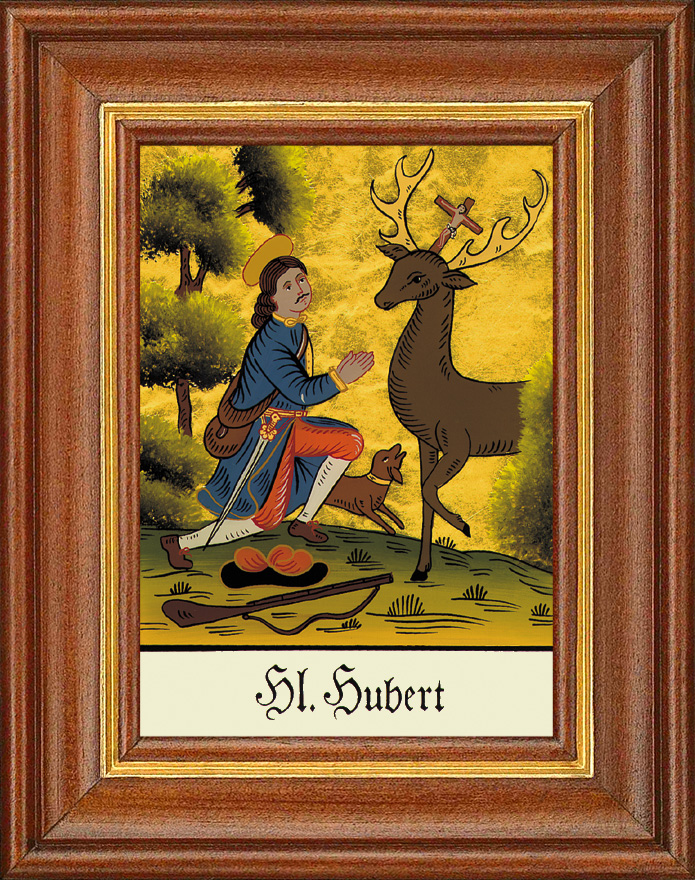 Hl. Hubert - Hinterglasbild Hl. Hubert - Hinterglasbild