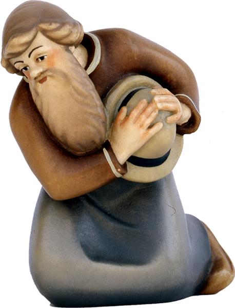 Hirt kniend mit Hut modern Hirt kniend mit Hut modern