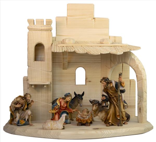 Familienstall modern mit 7 Krippenfiguren Nazareth