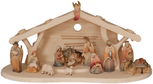 Weihnachtskrippe mit 15 Morgenstern Figuren
