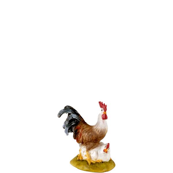 Hahn mit Henne liegend Hahn mit Henne liegend