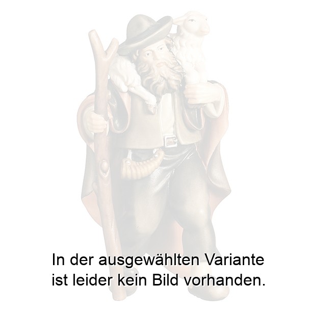 Schäfer mit Schaf auf Schulter