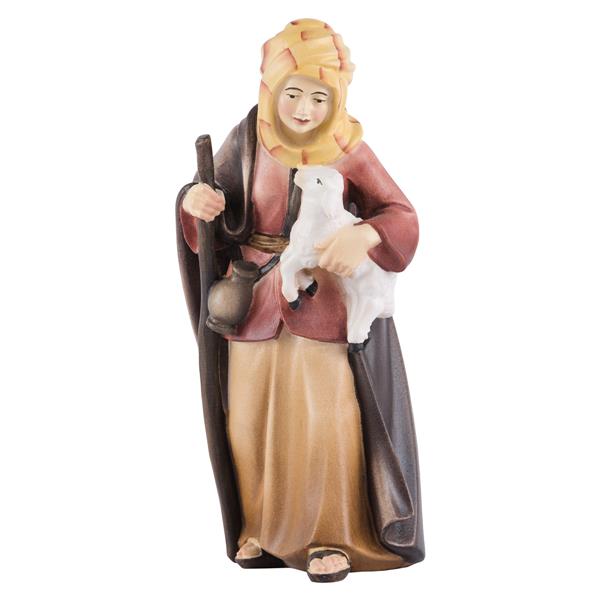 Hirtin mit Lamm und Stock