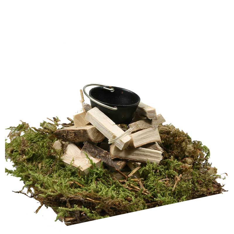 Hirtenfeuer mit Kessel und Flacker-LED Hirtenfeuer mit Kessel und Flacker-LED