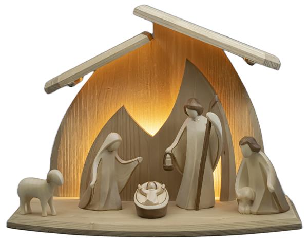 LED Familienstall Altea mit Krippenfiguren Aram 6 tlg. LED Familienstall Altea mit Krippenfiguren Aram 6 tlg.