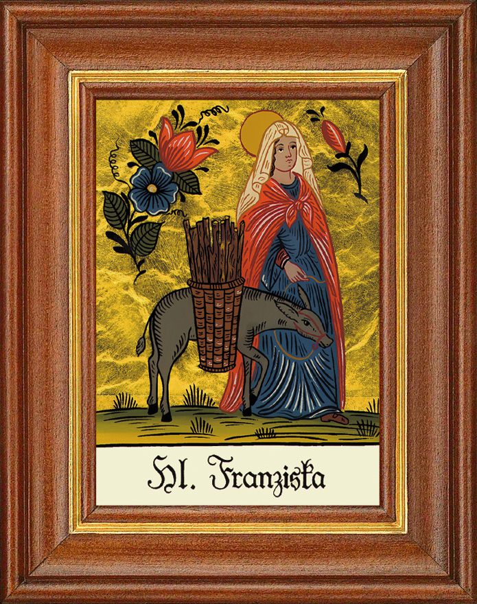 Hl. Franziska - Hinterglasbild Hl. Franziska - Hinterglasbild