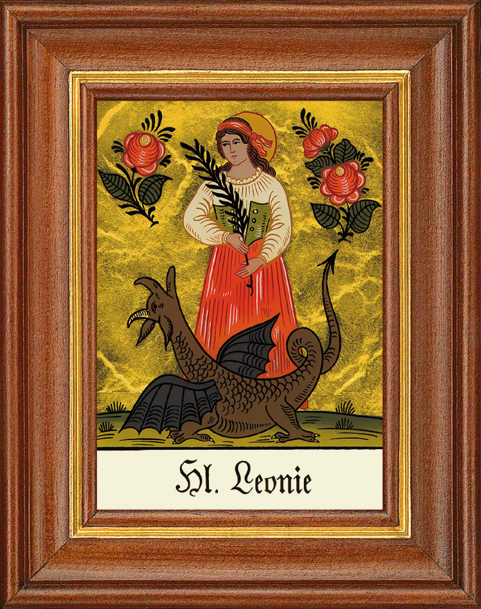 Hl. Leonie - Hinterglasbild Hl. Leonie - Hinterglasbild