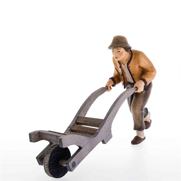 Bauer mit Sackkarre