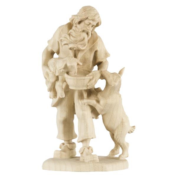 Hirt stehend mit Schaf und Ziege Hirt stehend mit Schaf und Ziege