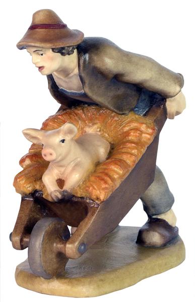 Hirte mit Schubkarren