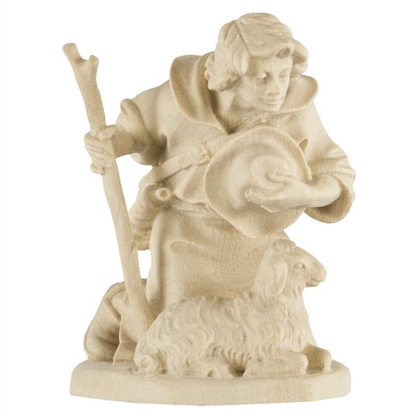 Hirt kniend mit Stock und Schaf Hirt kniend mit Stock und Schaf