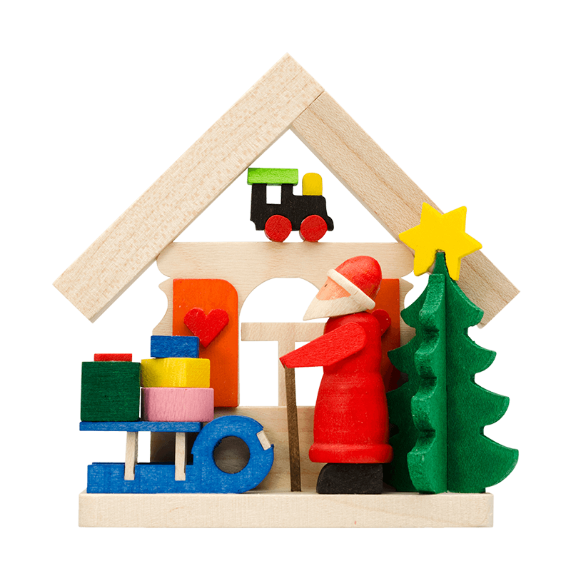 Haus Weihnachtsmann mit Schlitten Haus Weihnachtsmann mit Schlitten