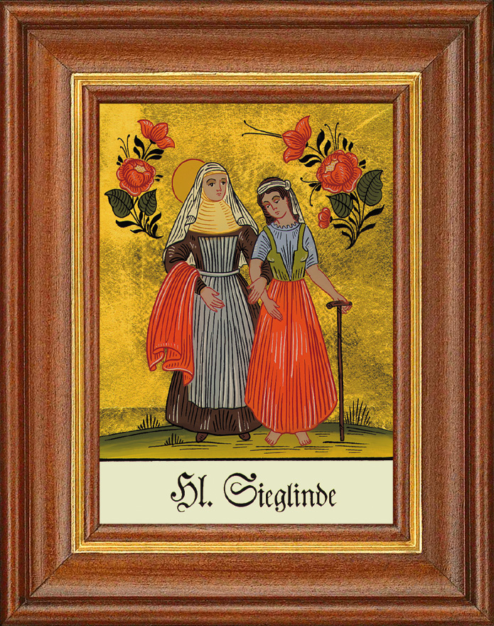 Hl. Sieglinde - Hinterglasbild Hl. Sieglinde - Hinterglasbild