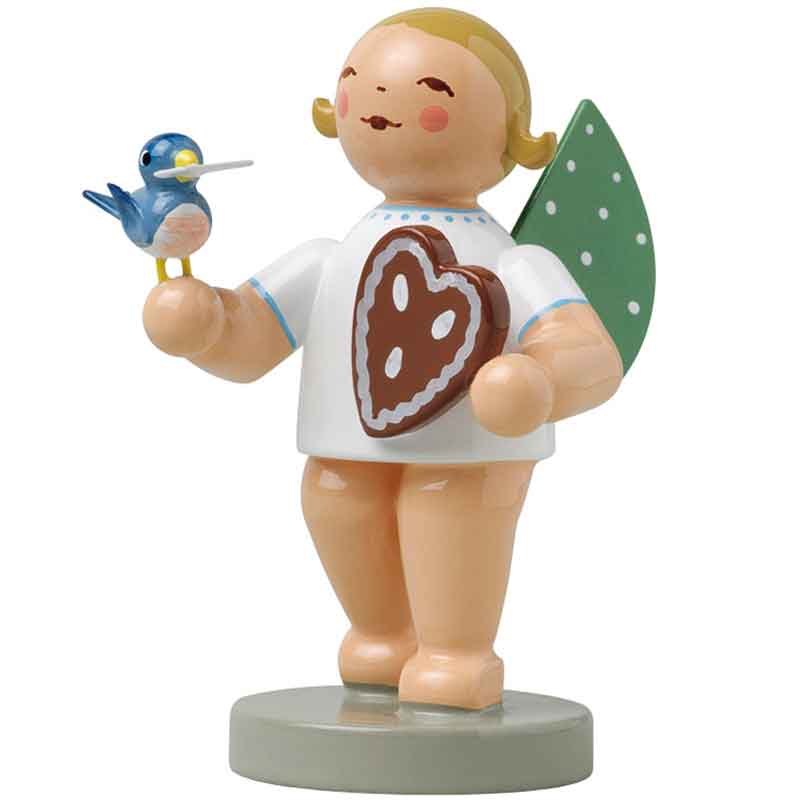 Engel mit Lebkuchen und Vogel