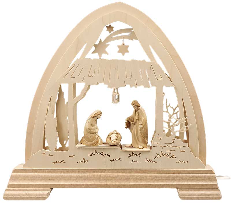 Gotischer Bogen LED mit Rudolf Familie 9 cm