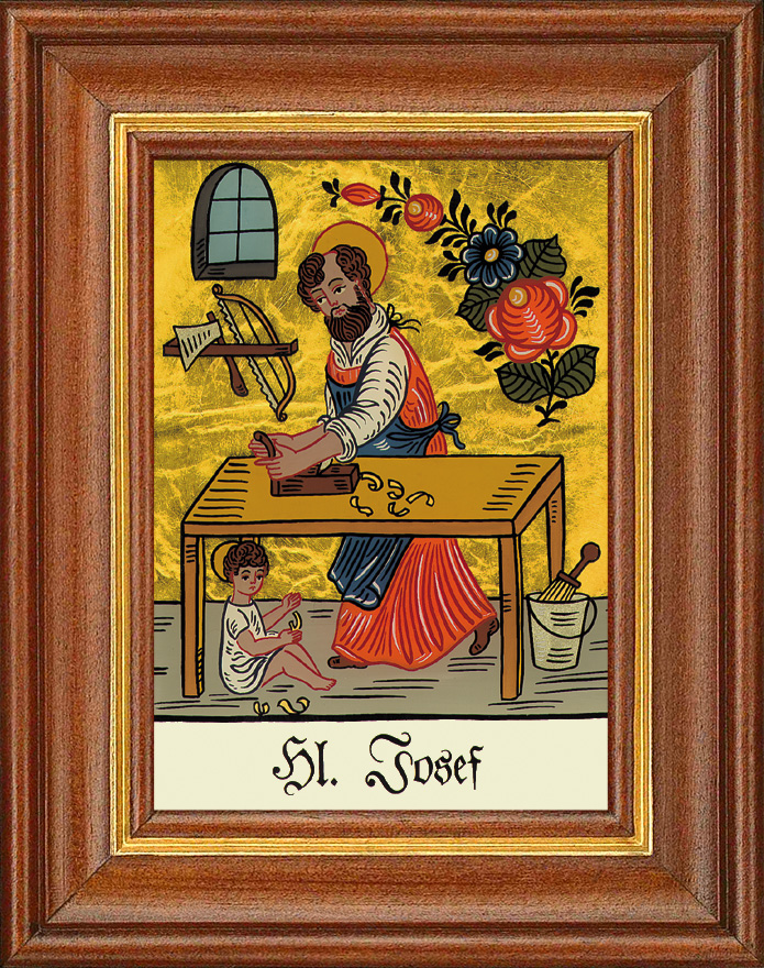 Hl. Josef Zimmermann - Hinterglasbild Hl. Josef Zimmermann - Hinterglasbild