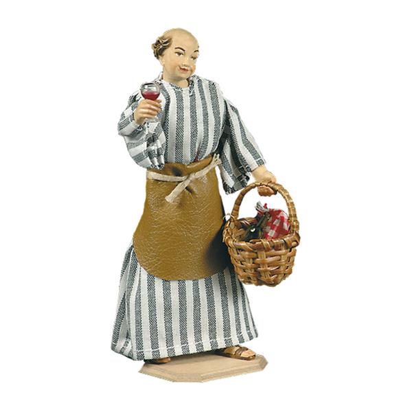 Kellermeister mit Weinflasche und Weinglas