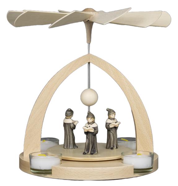 Pyramide mit Kurrende Sängern 6 cm 3tlg.