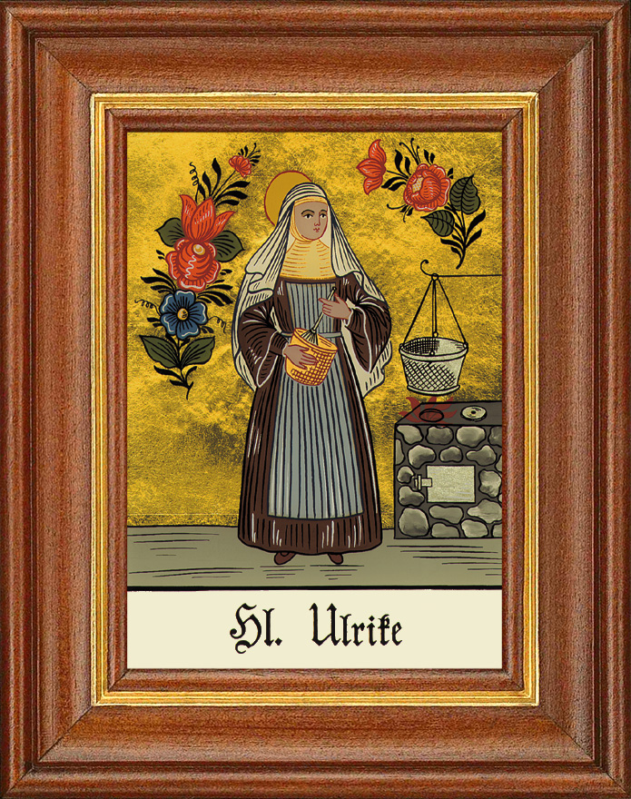 Hl. Ulrike - Hinterglasbild Hl. Ulrike - Hinterglasbild