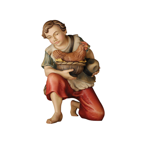 Hirt kniend mit Henne Hirt kniend mit Henne