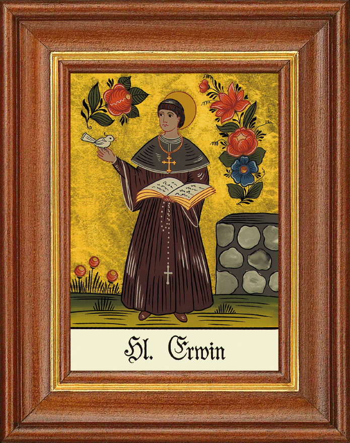 Hl. Erwin - Hinterglasbild Hl. Erwin - Hinterglasbild