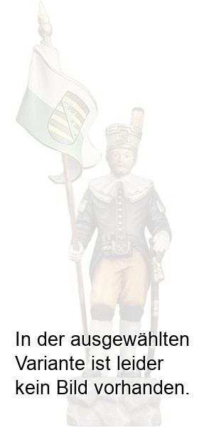 Schneeberger Obersteiger mit Sachsenfahne grün-weiß Schneeberger Obersteiger mit Sachsenfahne grün-weiß