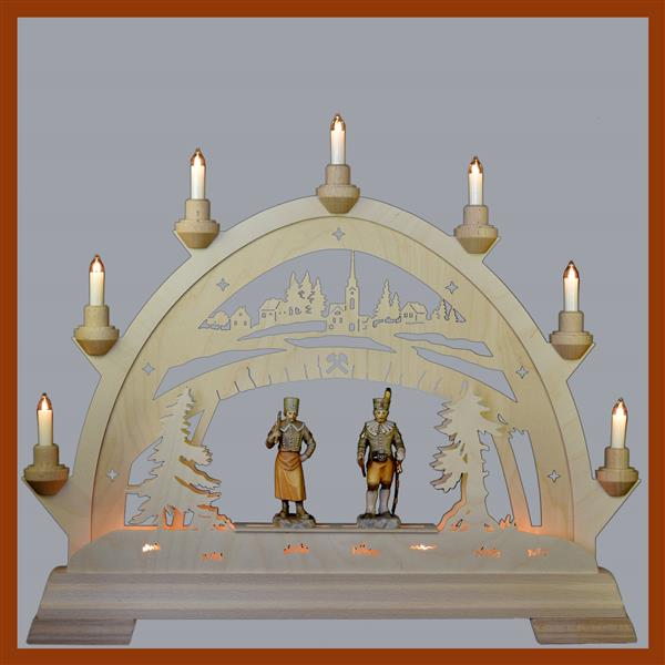 Rundbogen mit 2 Bergmännern 10 cm Rundbogen mit 2 Bergmännern 10 cm